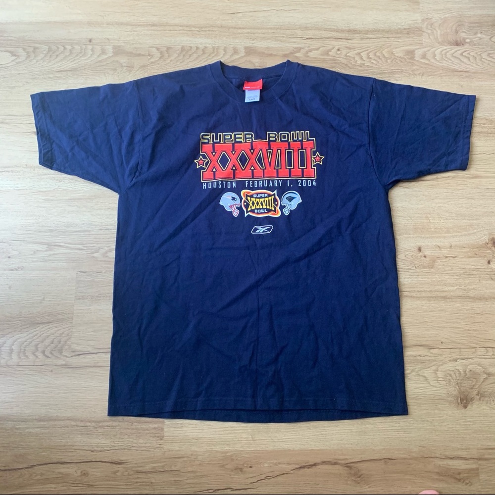 Reebok Retro Super Bowl XXXVIII Shirt Navy Size L
